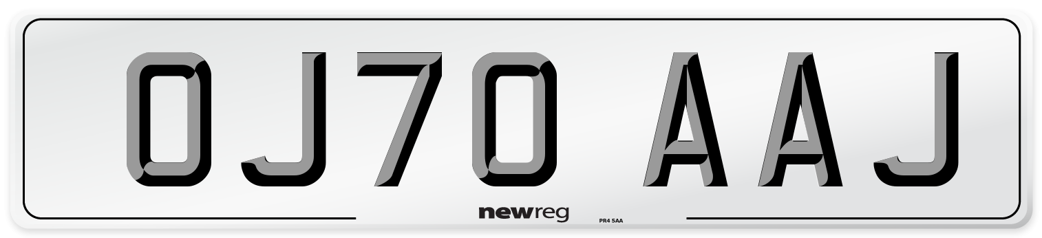 OJ70 AAJ Number Plate from New Reg